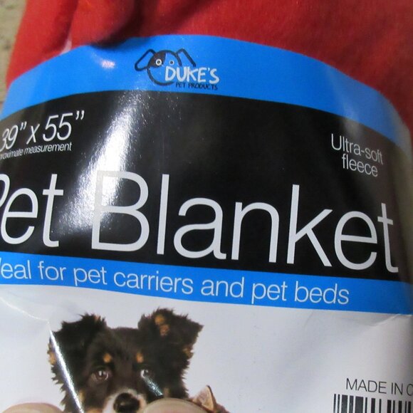 Fleece Pet Blanket 39" x 55" Red - Picture 2 of 3
